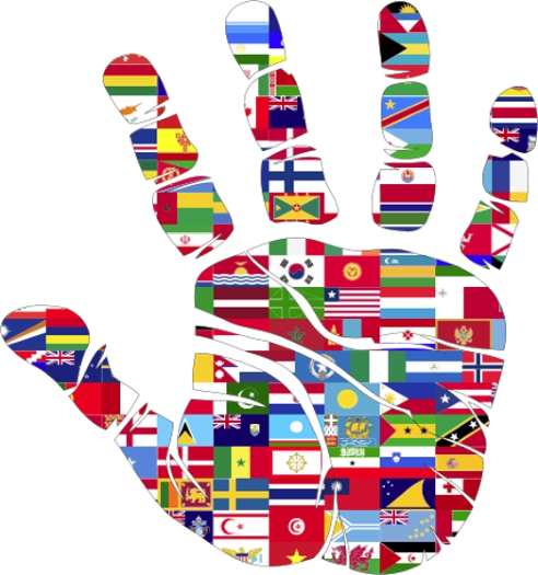 The skills hand with many flags